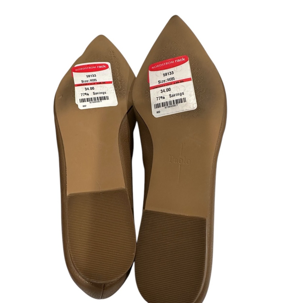 Linea Paolo Mabel Pointed Toe Brown & Gold Loafers Slip-On Design Sz8.5M - Picture 7 of 8